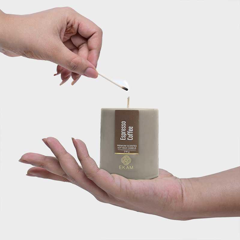 Espresso Coffee Pillar Scented Candle