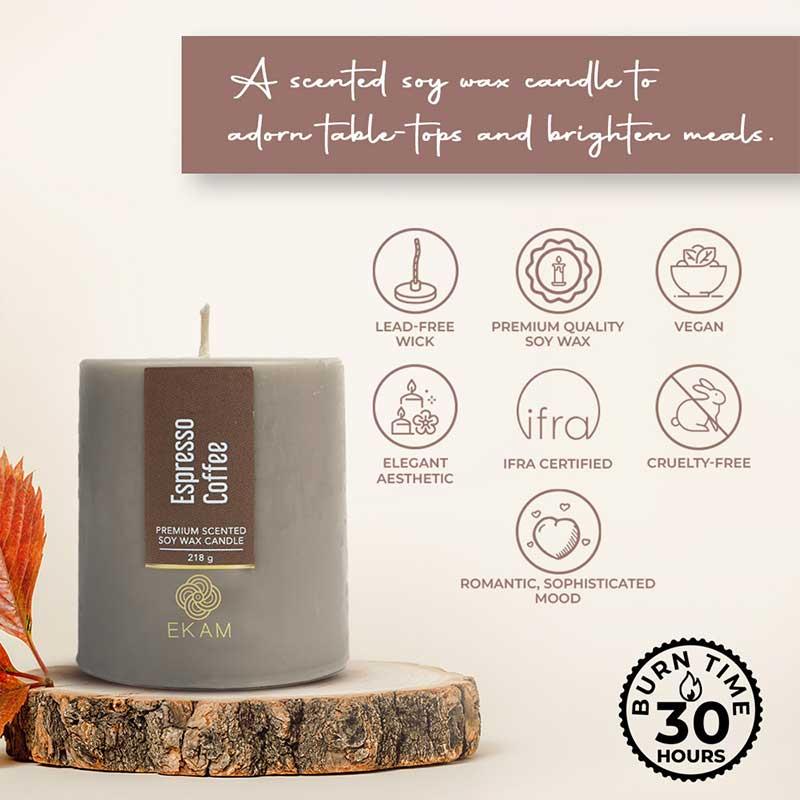 Espresso Coffee Pillar Scented Candle