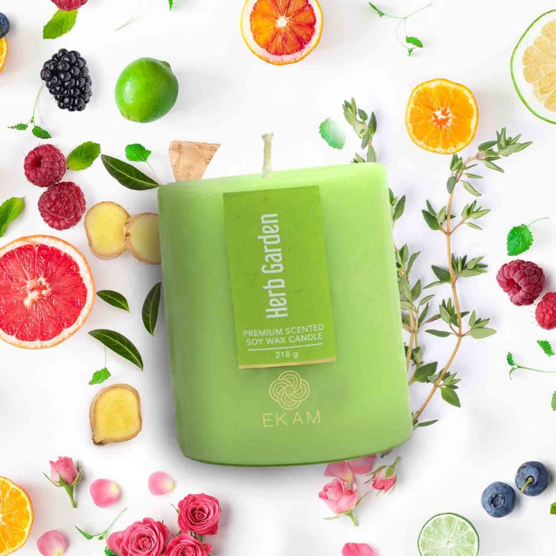 Herb Garden Pillar Scented Candle
