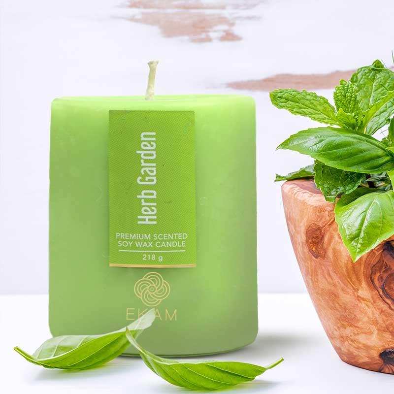 Herb Garden Pillar Scented Candle