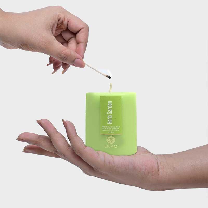 Herb Garden Pillar Scented Candle