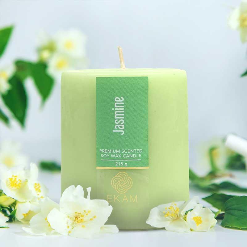 Jasmine Pillar Scented Candle