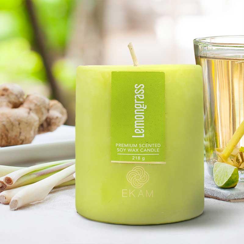 Lemongrass Pillar Scented Candle