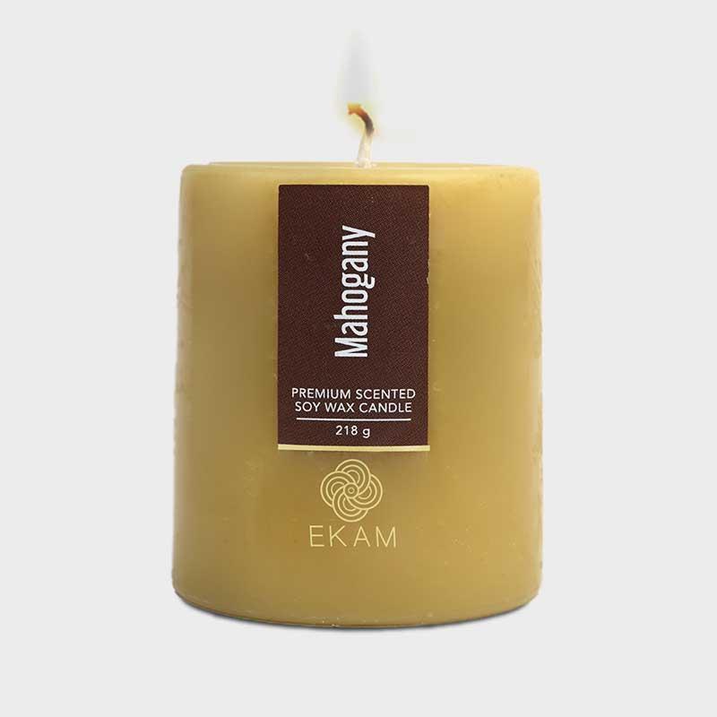 Mahogany Pillar Scented Candle