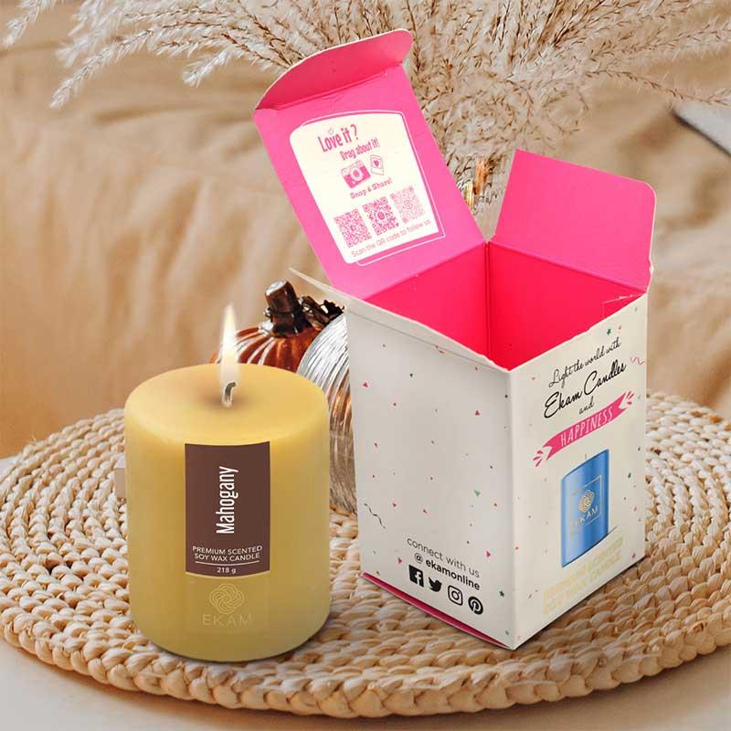 Mahogany Pillar Scented Candle