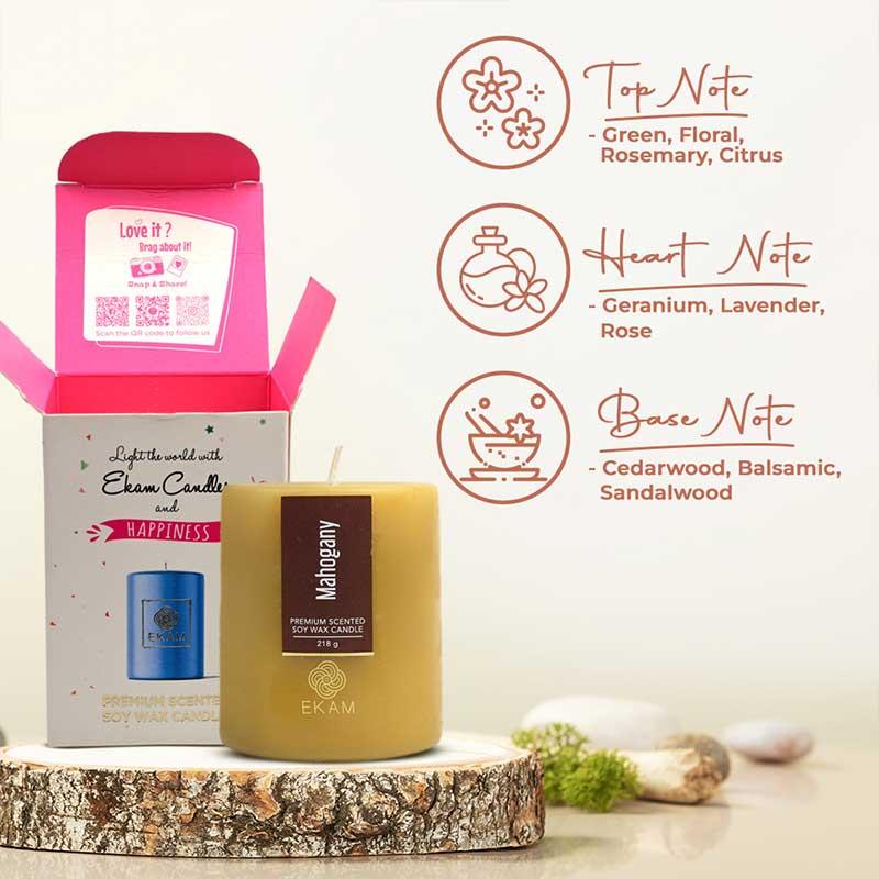 Mahogany Pillar Scented Candle