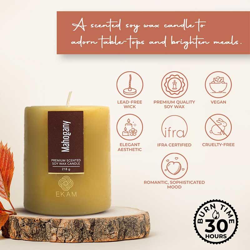 Mahogany Pillar Scented Candle