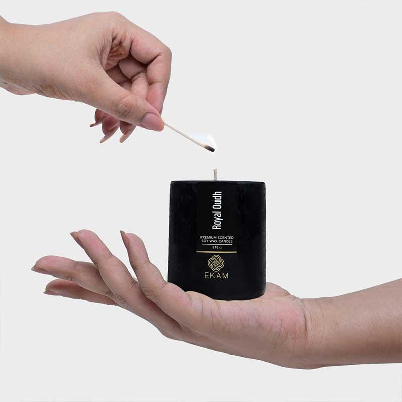 Royal Oudh Pillar Scented Candle