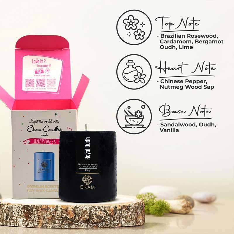 Royal Oudh Pillar Scented Candle
