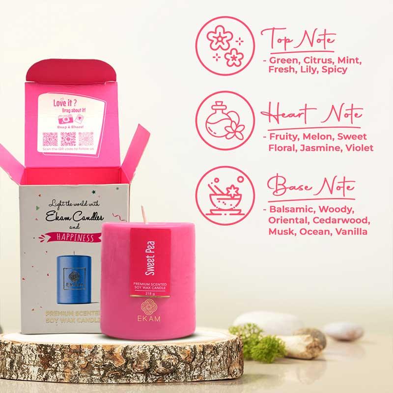 Sweet Pea Pillar Scented Candle