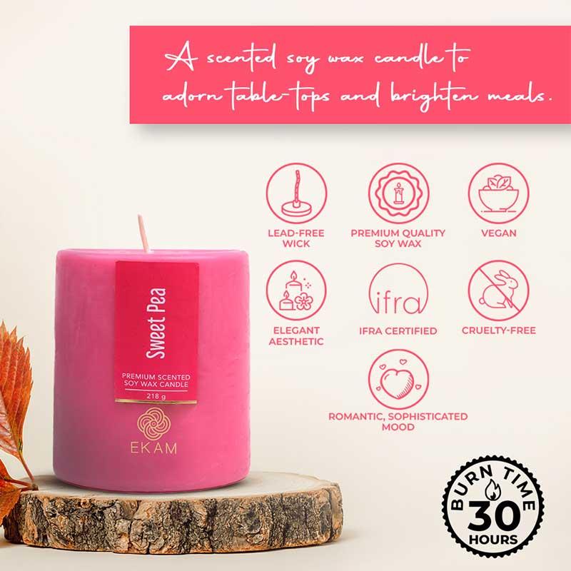 Sweet Pea Pillar Scented Candle