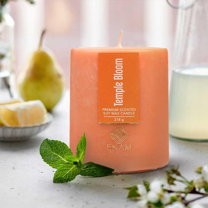 Temple Bloom Pillar Scented Candle