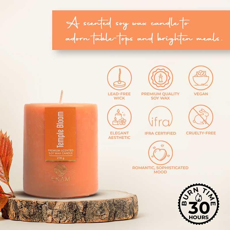 Temple Bloom Pillar Scented Candle