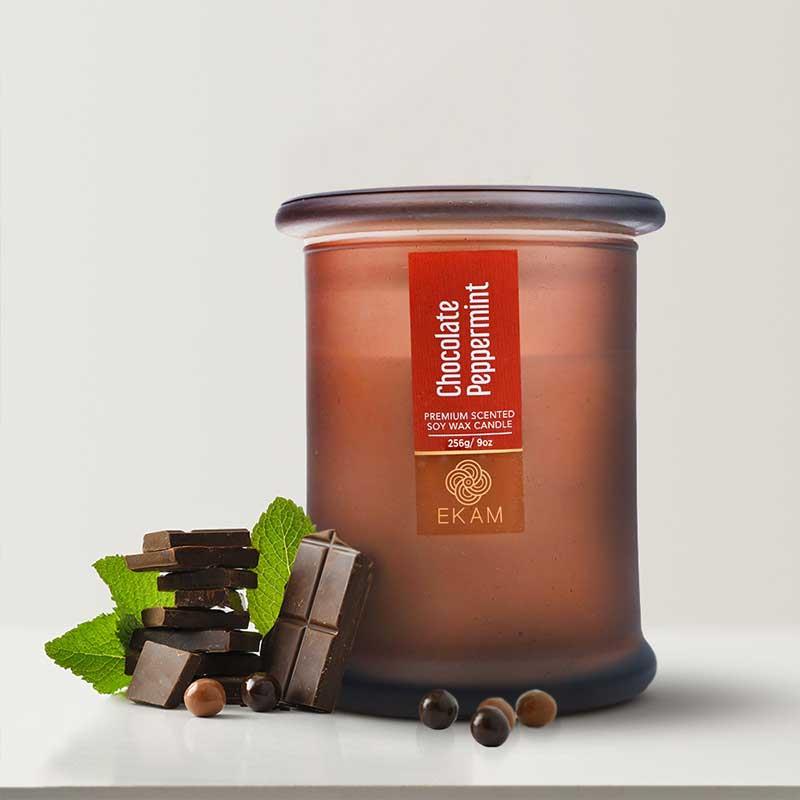 Chocolate Peppermint Ring Jar Scented Candle