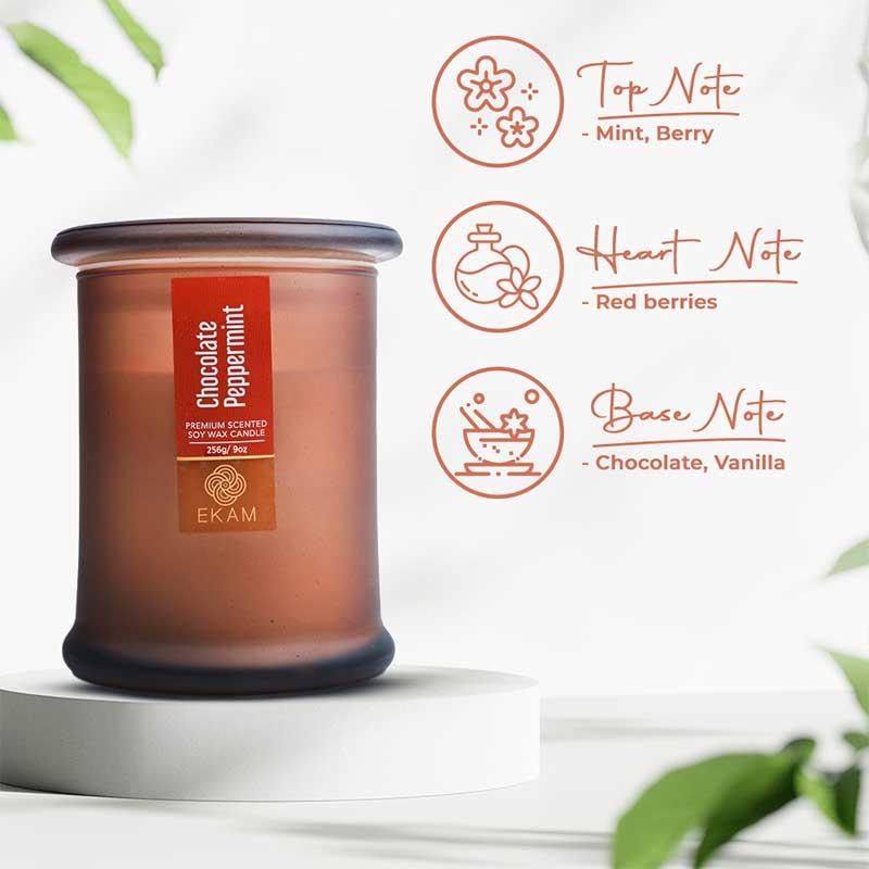Chocolate Peppermint Ring Jar Scented Candle