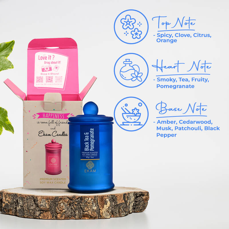 Black Tea & Pomegranate Apothecary Jar Scented Candle