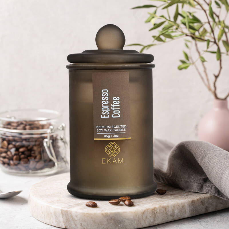 Espresso Coffee Apothecary Jar Scented Candle