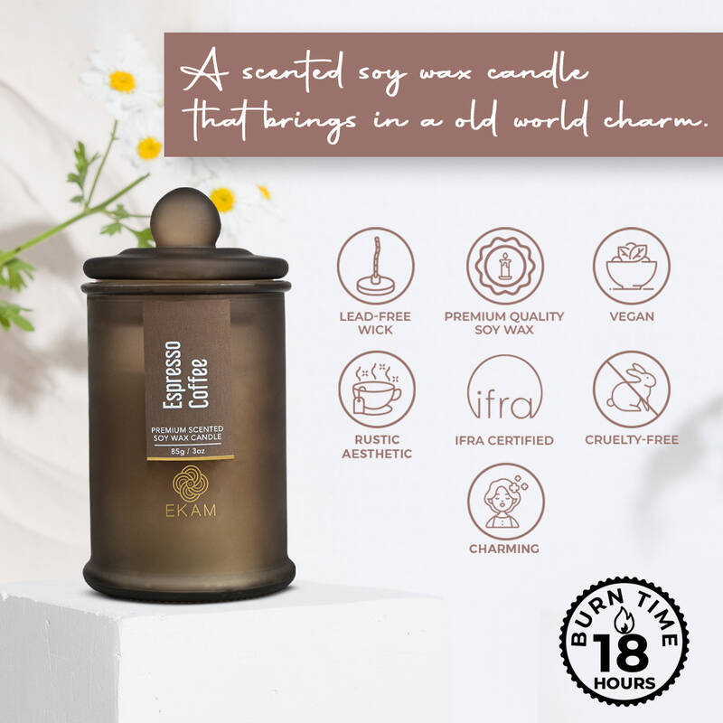 Espresso Coffee Apothecary Jar Scented Candle