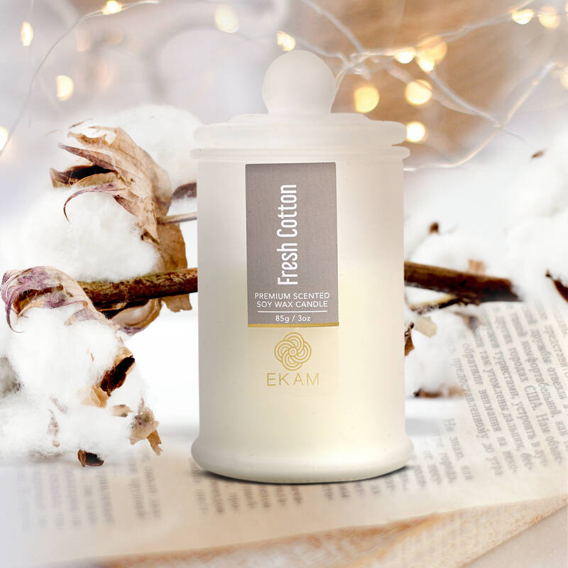 Fresh Cotton Apothecary Jar Scented Candle