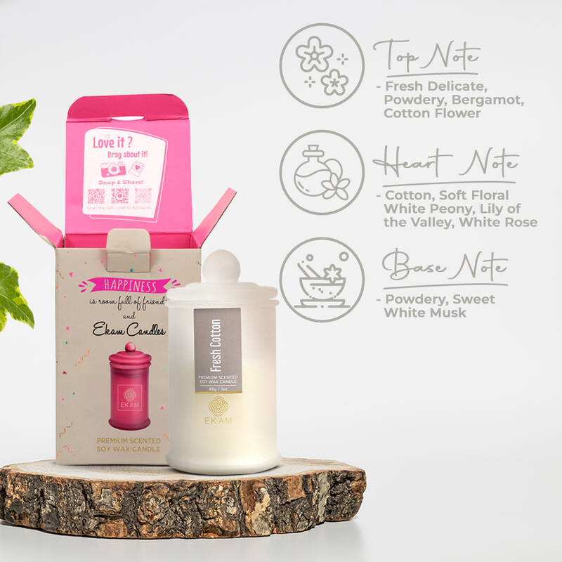 Fresh Cotton Apothecary Jar Scented Candle