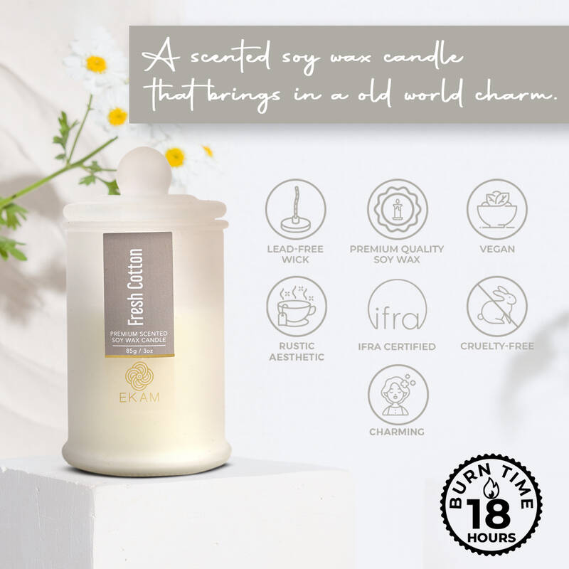 Fresh Cotton Apothecary Jar Scented Candle