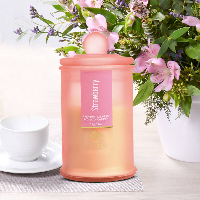 Strawberry Apothecary Jar Scented Candle