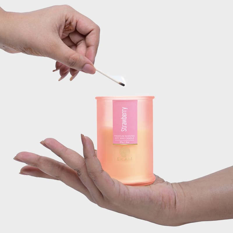 Strawberry Apothecary Jar Scented Candle