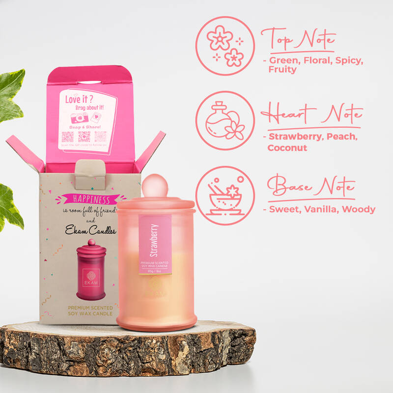 Strawberry Apothecary Jar Scented Candle