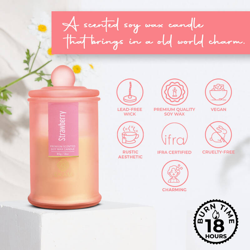 Strawberry Apothecary Jar Scented Candle