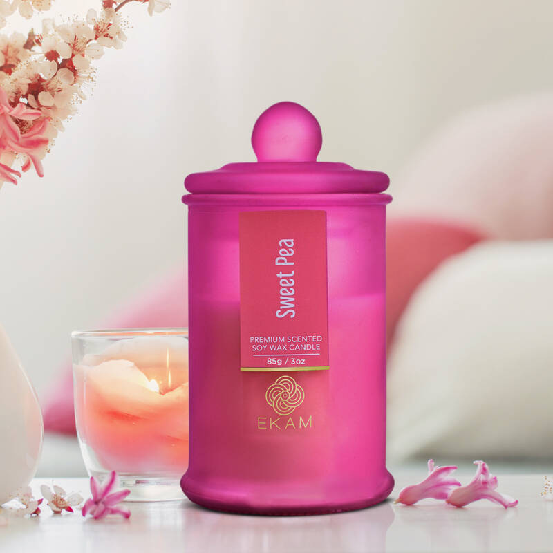 Sweet Pea Apothecary Jar Scented Candle