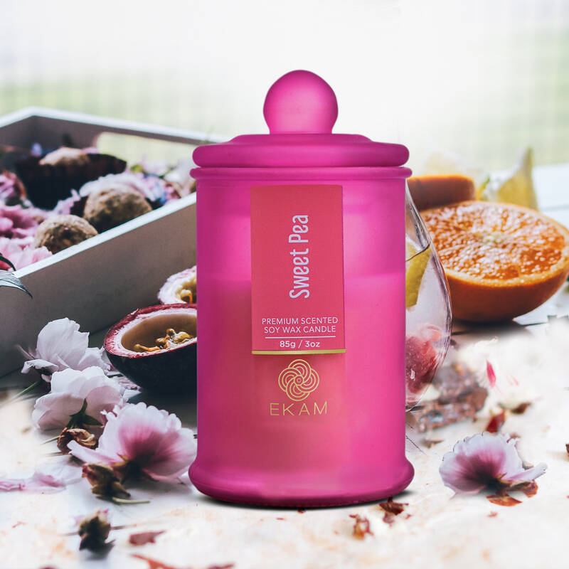 Sweet Pea Apothecary Jar Scented Candle