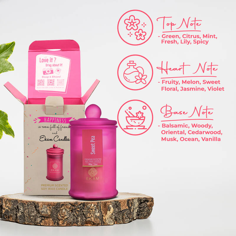 Sweet Pea Apothecary Jar Scented Candle