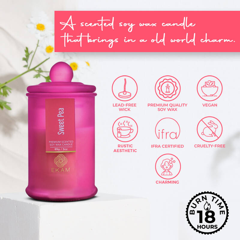 Sweet Pea Apothecary Jar Scented Candle