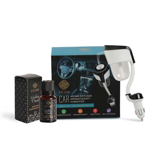 Car Aroma Diffuser with Golden Oudh Car Fragrance Oil