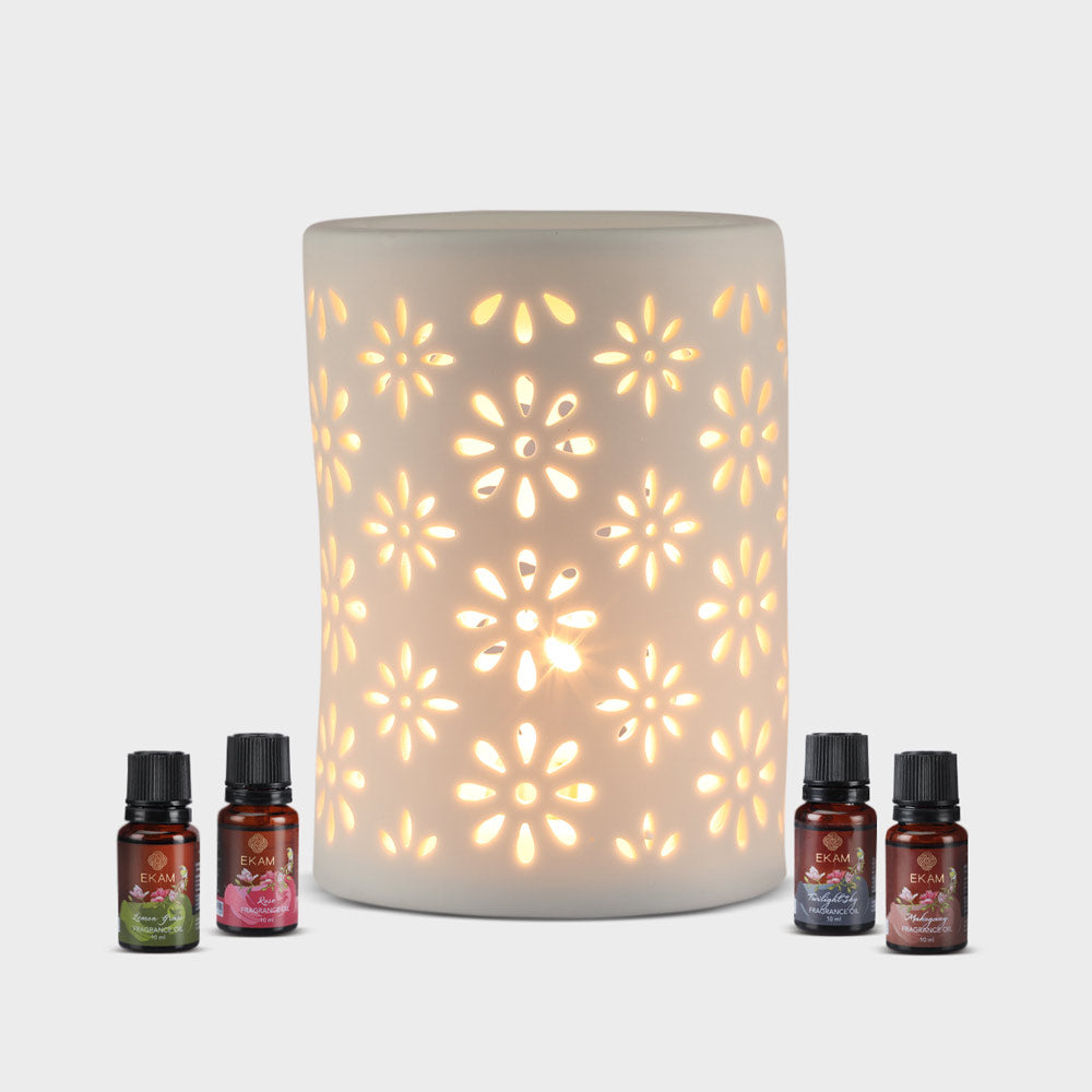 Dahlia Premium Oil Warmer with 4 Fragrance Oil