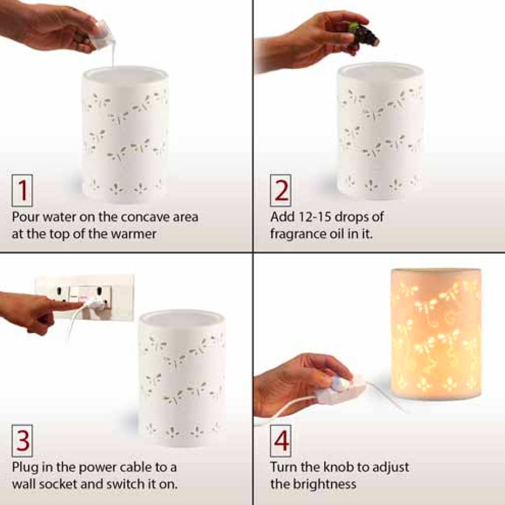 Dragonfly Premium Oil Warmer with 4 Fragrance Oil