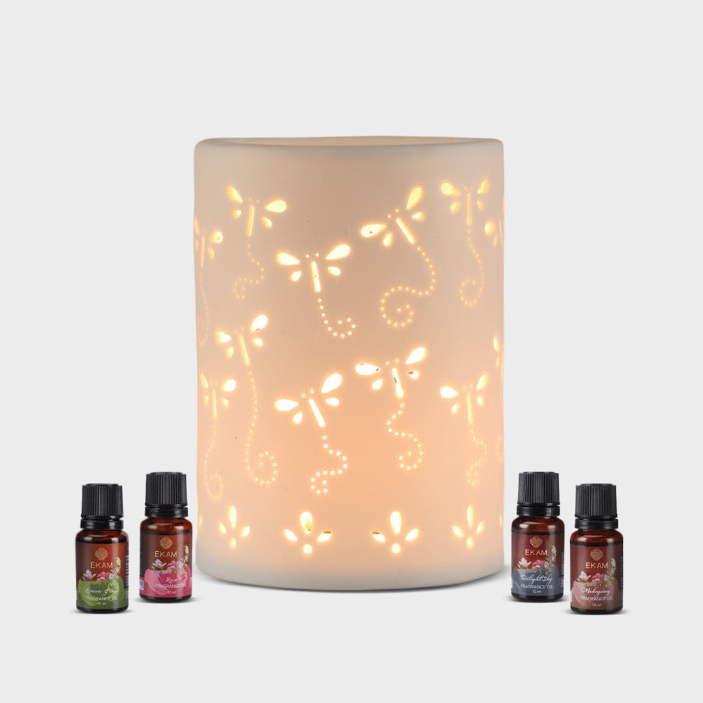 Dragonfly Premium Oil Warmer with 4 Fragrance Oil