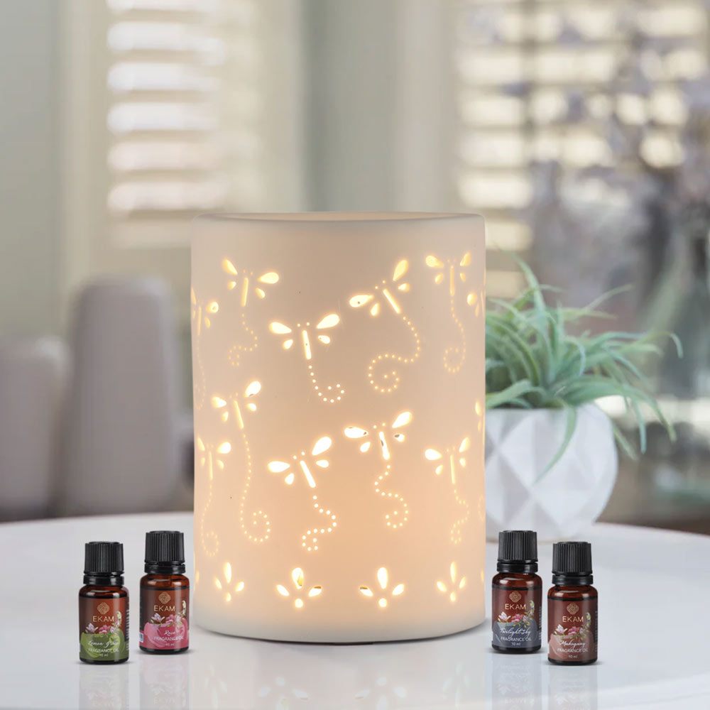 Dragonfly Premium Oil Warmer with 4 Fragrance Oil