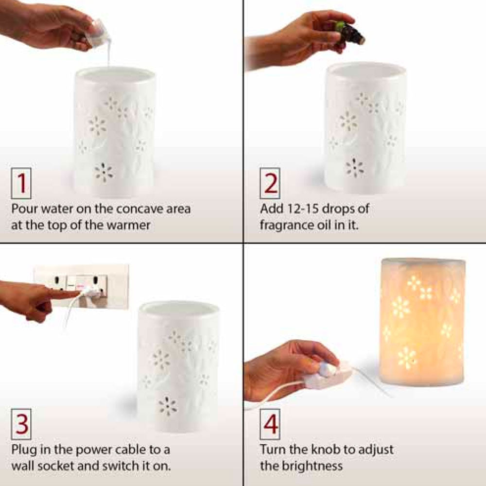 Flower Shrub Premium Oil Warmer with 4 Fragrance Oils