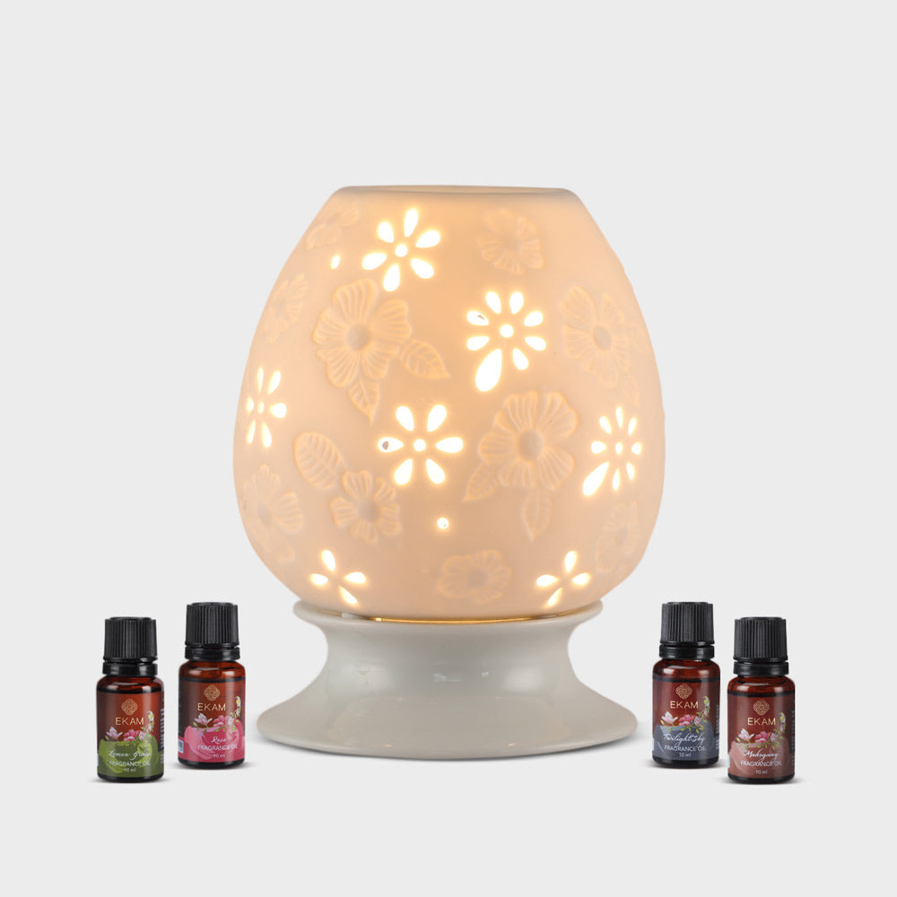 Flash Floral Premium Oil Warmer with 4 Fragrance Oil