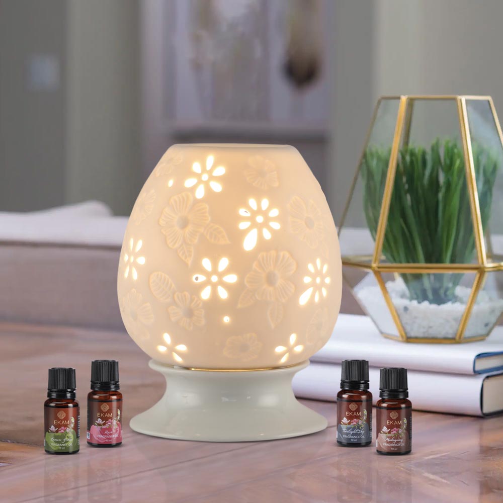 Flash Floral Premium Oil Warmer with 4 Fragrance Oil