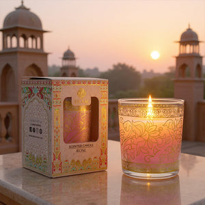 Rose Scented Votive Candle, 43 g| Festive Pink Haveli Collection, 2025-26