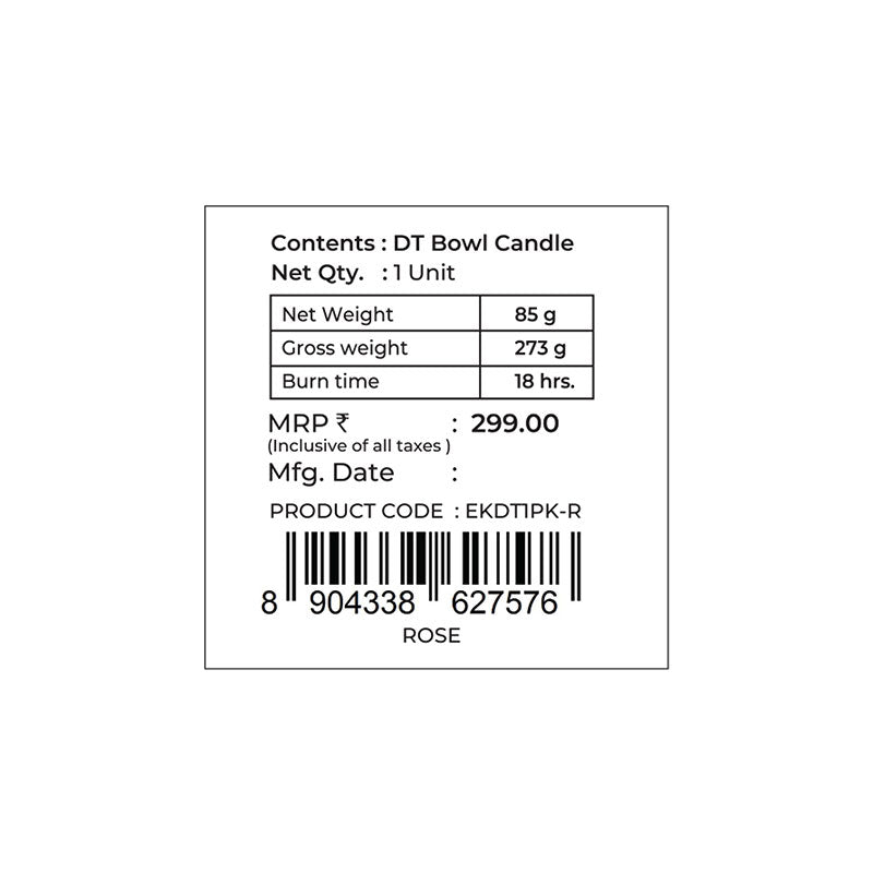 Rose Scented Bowl Candle, 85 g| Festive Pink Haveli Collection, 2025-26