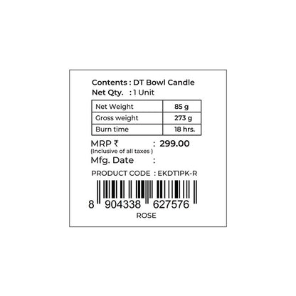 Rose Scented Bowl Candle, 85 g| Festive Pink Haveli Collection, 2025-26