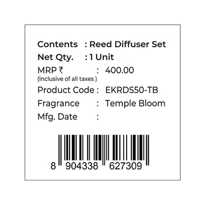 Temple Bloom Reed Diffuser Gift Set| Festive Stone Palace Collection, 2025-26