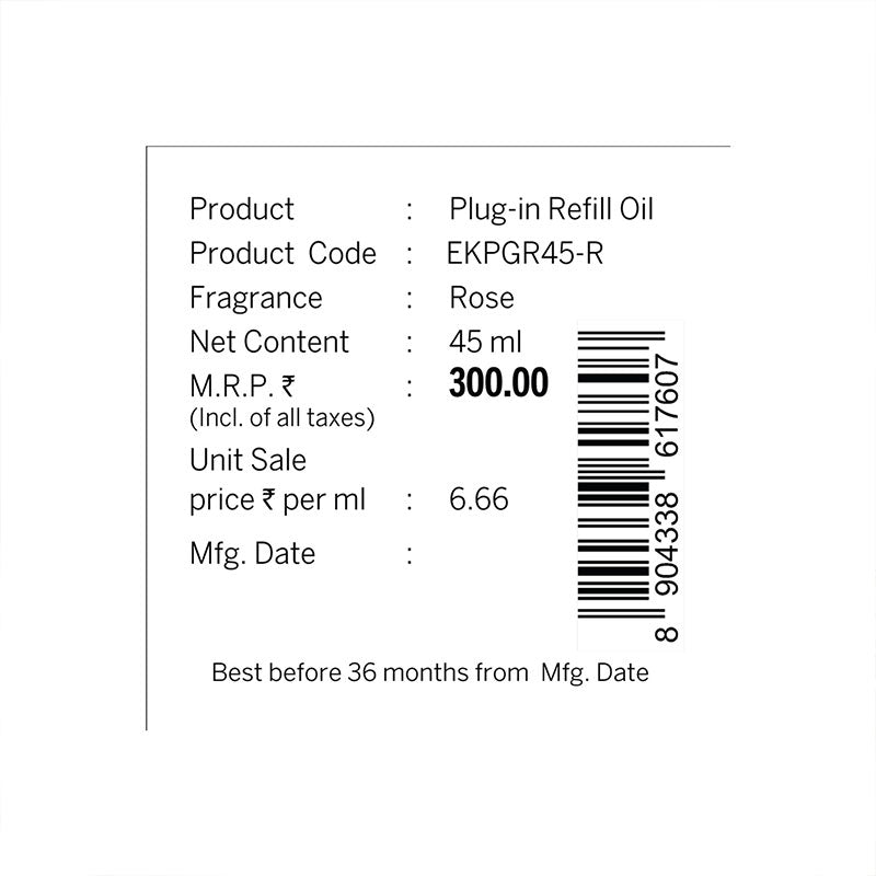 Rose Scented Air Freshener Plug-In Refill - 45 ML