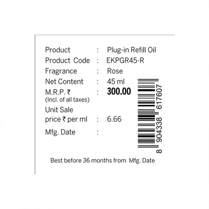 Rose Scented Air Freshener Plug-In Refill - 45 ML