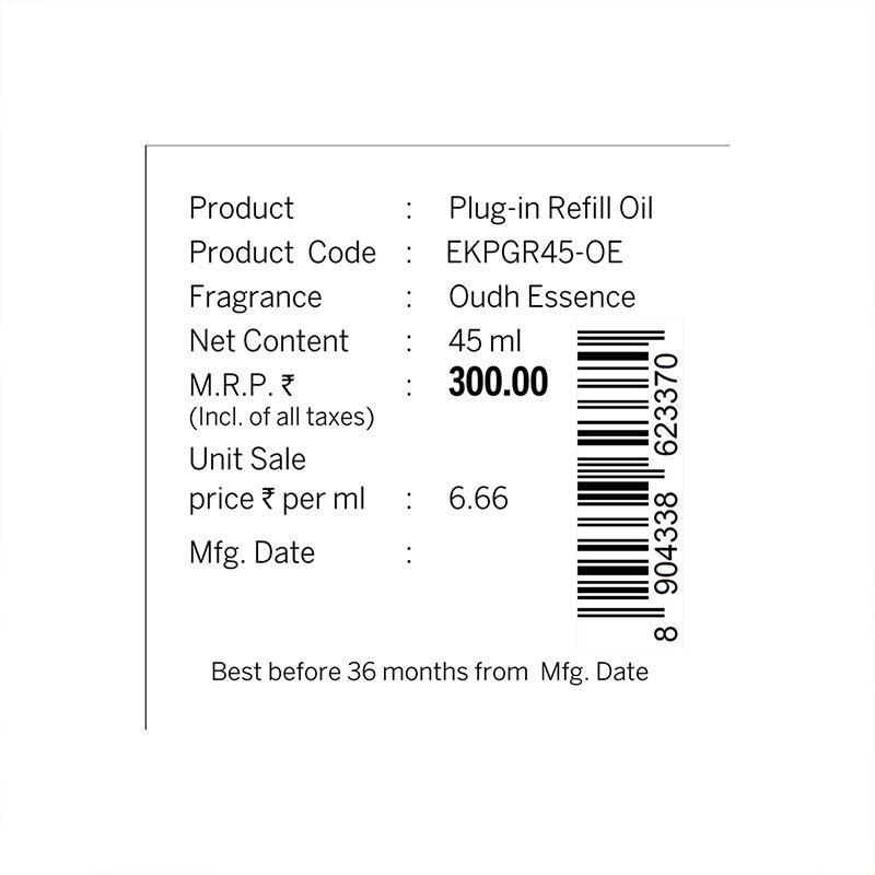 Oudh Essence Plug In Air Freshener Refill| 45ml