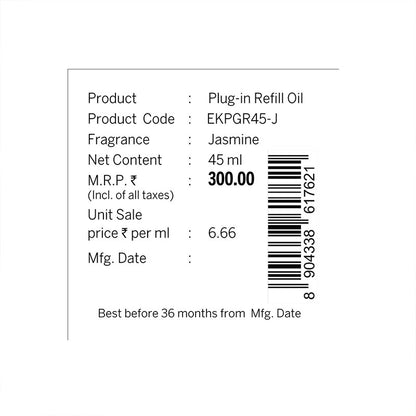 Jasmine Scented Air Freshener Plug-In Refill - 45 ML