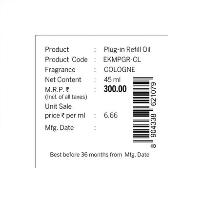 Cologne Scented Air Freshener Plug-In Refill - 45 ML